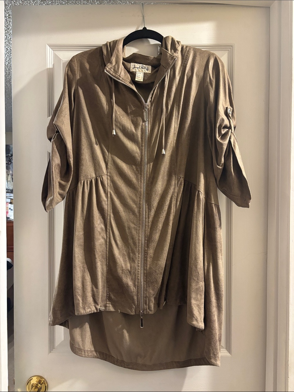 Joseph Ribkoff Olive Utility Hooded Zip Jacket